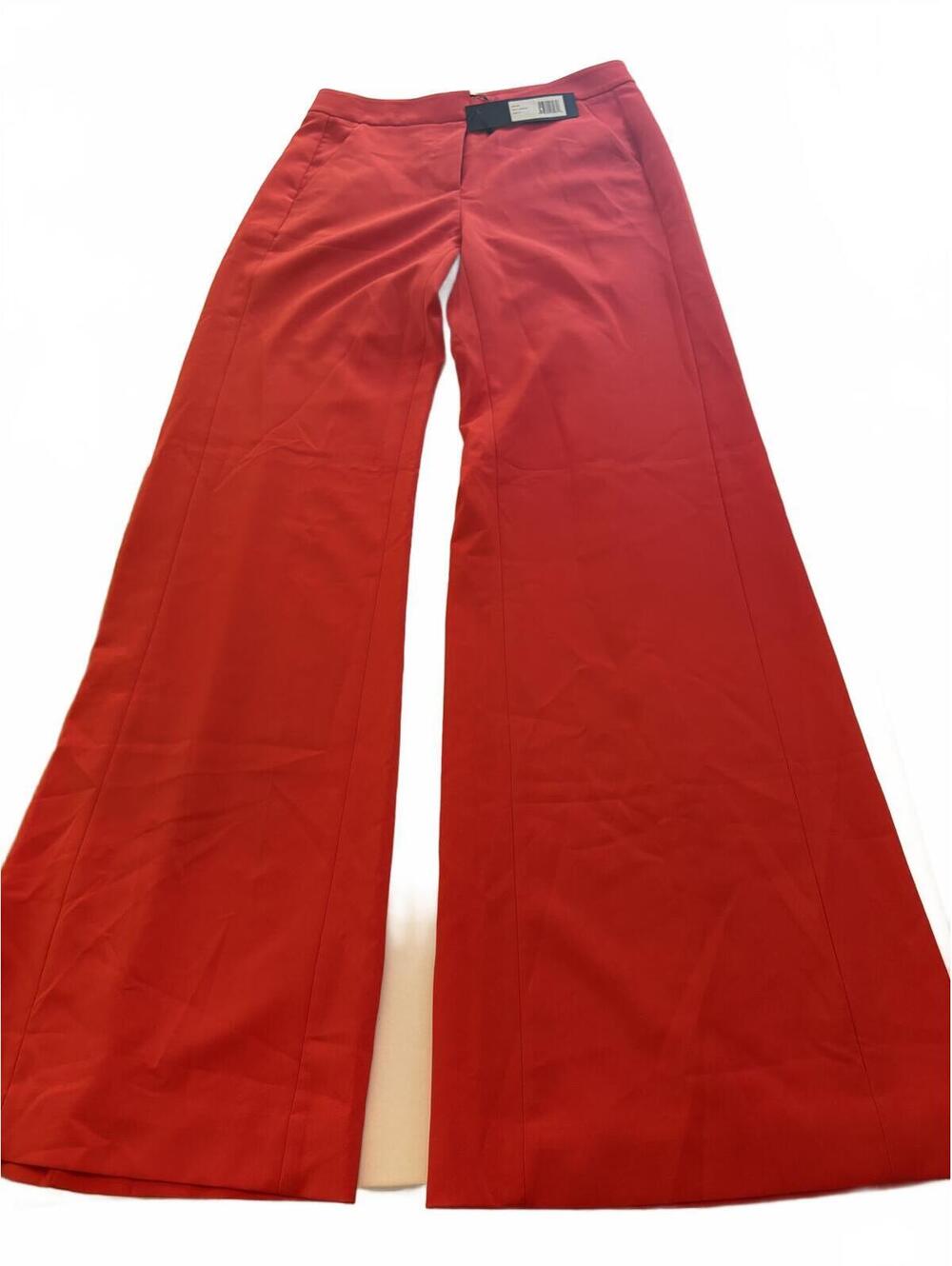 NWT Retail $495 HALSTON Women's Pleat Pant in Lipstick 6 - Picture 3 of 5